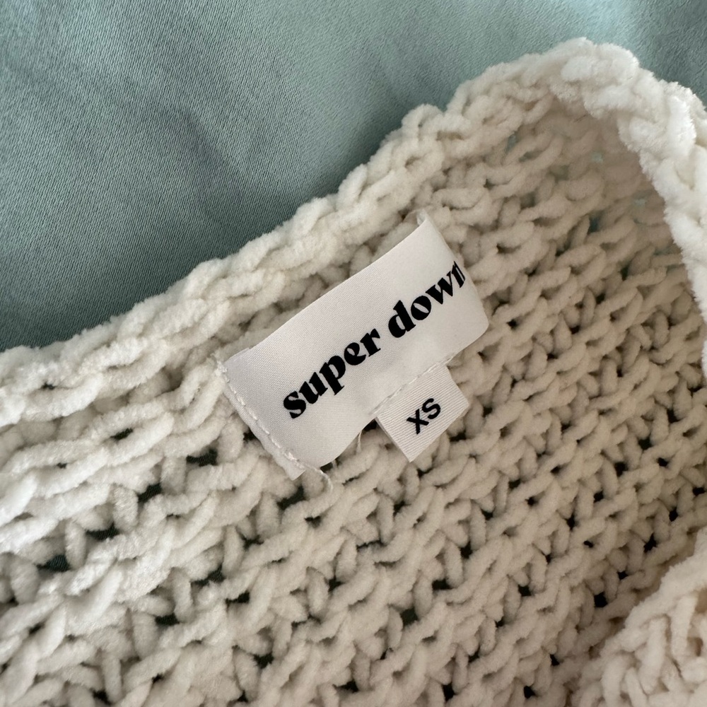superdown Textured Cream Sweater